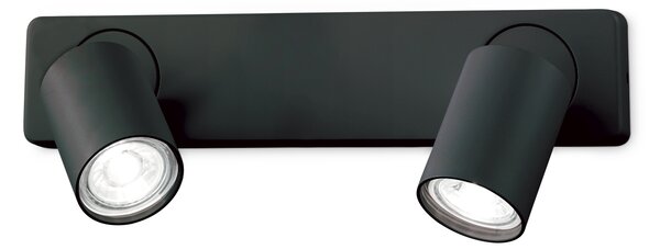 IdealLux 229034 RUDY AP2 stropní / nástěnné svítidlo (spot) GU10 2x35W IP20 černá