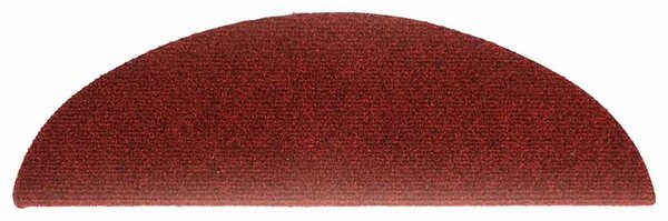 Schodové rohože samolepicí 15 ks 56 x 17 x 3 cm vínově červené půlkulaté 132694