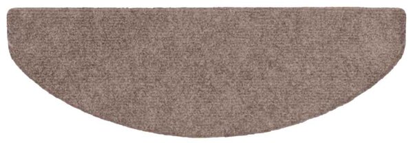 Schodové rohože samolepicí 10 ks 65 x 21 x 4 cm světle hnědé, půlkulaté, velké 149699