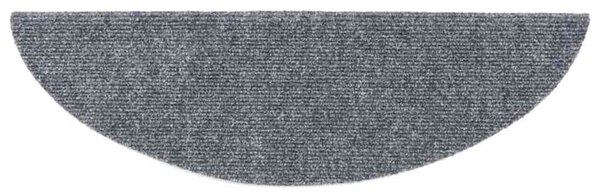 Schodové rohože samolepicí 15 ks 56 x 17 x 3 cm světle šedé půlkulaté 132693