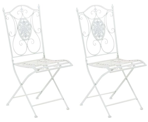 Kovová skladací židle Sibell (SET 2 ks) - Bílá