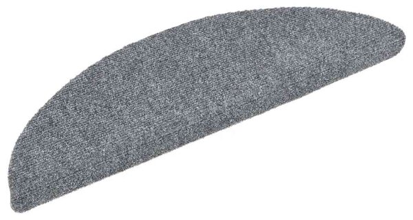 Schodové rohože samolepicí 15 ks 56 x 17 x 3 cm světle šedé půlkulaté 132693