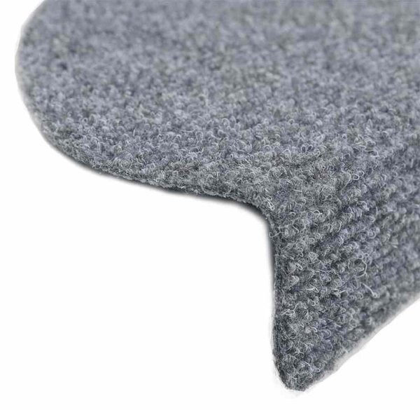 Schodové rohože samolepicí 15 ks 56 x 17 x 3 cm světle šedé půlkulaté 132693