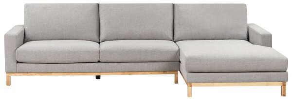 Rohová pohovka 4místná SIGGARD Tkanina Šedá Levá