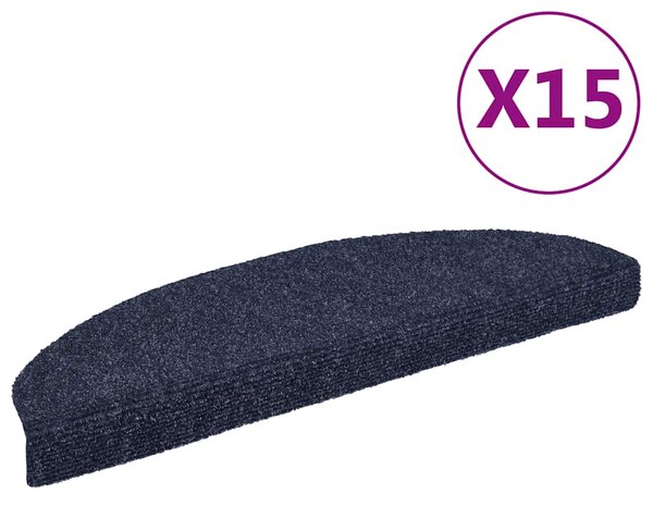 Schodové rohože samolepicí 15 ks 65 x 21 x 4 cm modré, půlkulaté, velké 132701