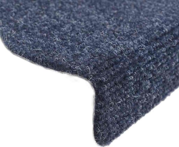 Schodové rohože samolepicí 15 ks 65 x 21 x 4 cm modré, půlkulaté, velké 132701