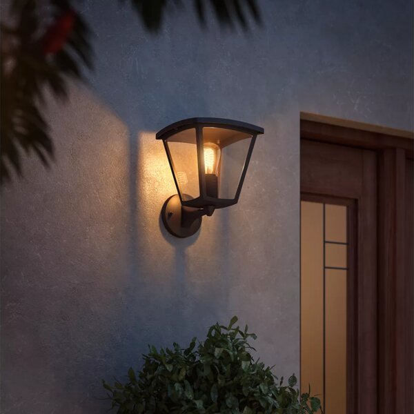 Philips HUE White INARA nástěnné eteriérové svítidlo LED E27 7W 550lm 2100K IP44 černé