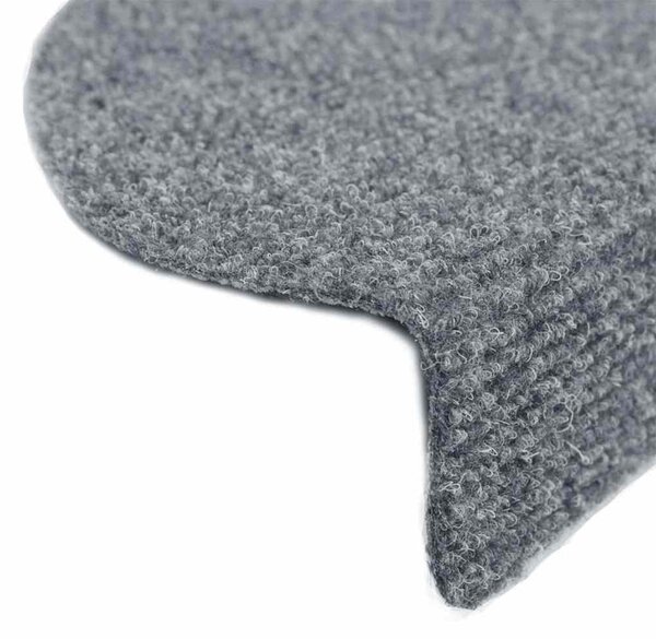 Schodové rohože samolepicí 5 ks 65 x 21 x 4 cm světle šedé, půlkulaté, velké 149704
