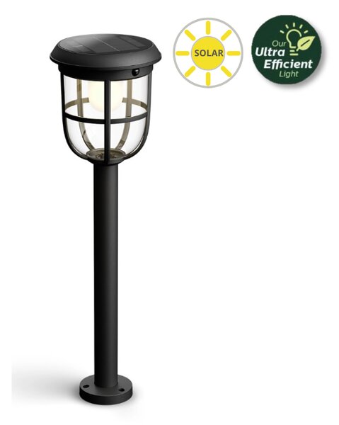 Philips 8720169267213 UltraEfficient Solar Radii solární stojanové svítidlo/zahradní sloupek se senzorem PIR LED 1,3W/250lm 3000K IP44 černá