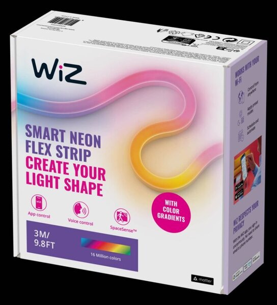 Philips Wiz Colors 8720169072510 neon flex strip LED pás 3000mm LED 24W/150lm 2700-5000K+RGB bílá Type-C