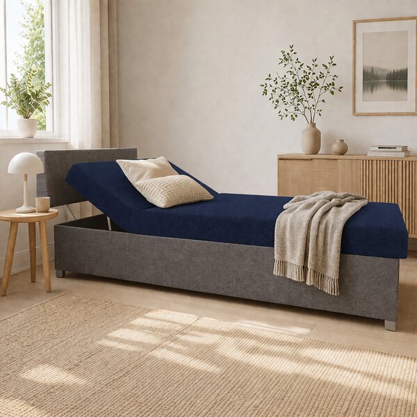 Polohovací válenda s úložným prostorem 110x200 ORNOVA - modrá / černá