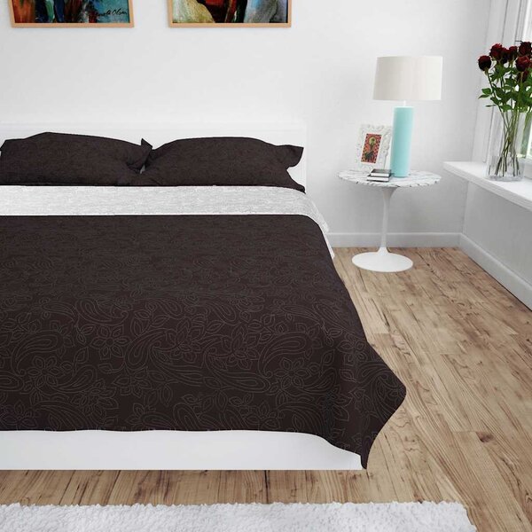 Oboustranný prošívaný přehoz na postel 170x210 cm hnědo-krémový 132962