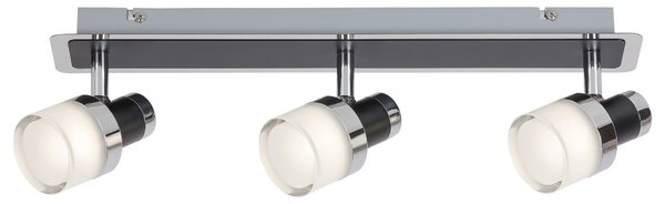 Rabalux 5023 Harold koupelnové nástěnné LED svítidlo 430mm 15W / 1200lm 4000K IP44 chrom / černá / opálové sklo