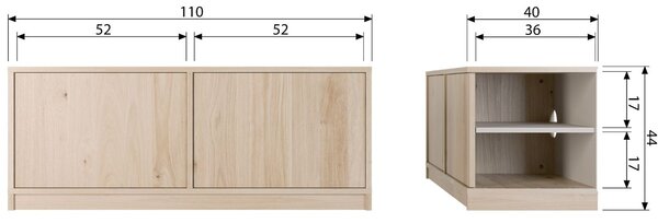 -25 % Dny MOMENTI– WOOOD Dubová modulární skříňka Modulair 44 x 110 cm