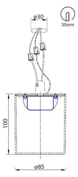 Mantra 7731 Glaciar, akrylové stropní polovestavné svítidlo LED 9W 4000K, výška 10cm