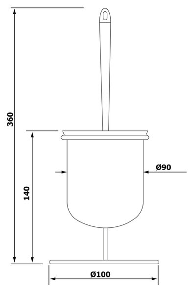 AQUALINE GA1304 Simple line WC štětka, stříbrná