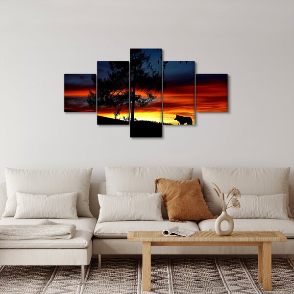Obraz - Silueta vlka (125x70 cm)