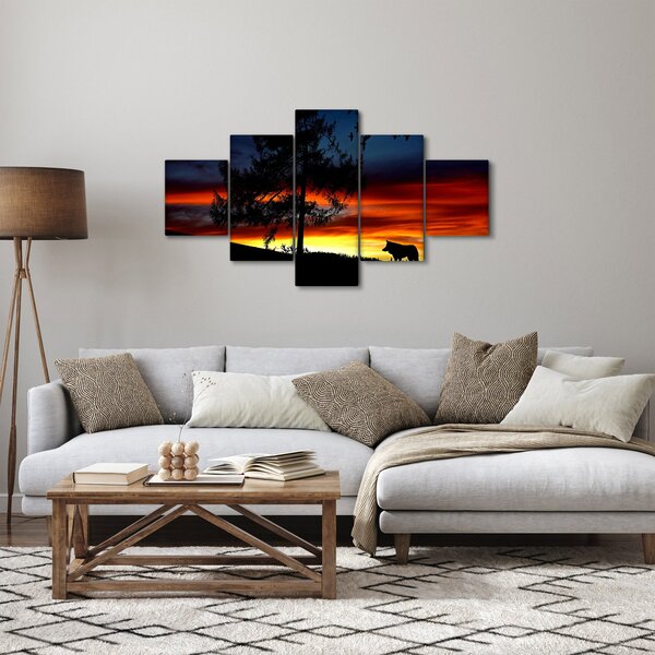 Obraz - Silueta vlka (125x70 cm)