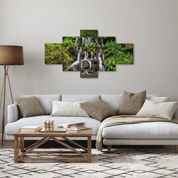 Obraz vodopádů v tropickém lese (125x70 cm)