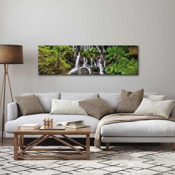 Obraz vodopádů v tropickém lese (170x50 cm)