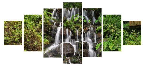 Obraz vodopádů v tropickém lese (210x100 cm)