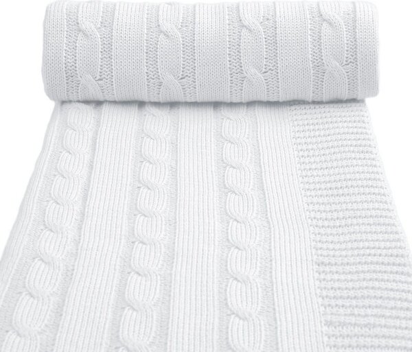 T-TOMI Pletená deka SPRING White 50% Bavlna, 50% Akryl 80x100 cm
