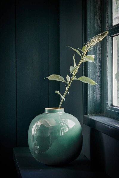 Pip Studio kovová váza 23cm, zelená (váza)