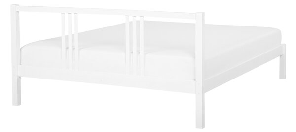 Postel Borovicové dřevo VANNES 140 x 200 cm Bílá