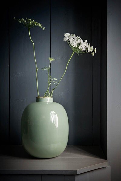 Pip Studio kovová váza 32cm, zelená (váza)