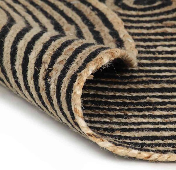 Ručně vyrobený koberec z juty spirálový design černý 90 cm 133719