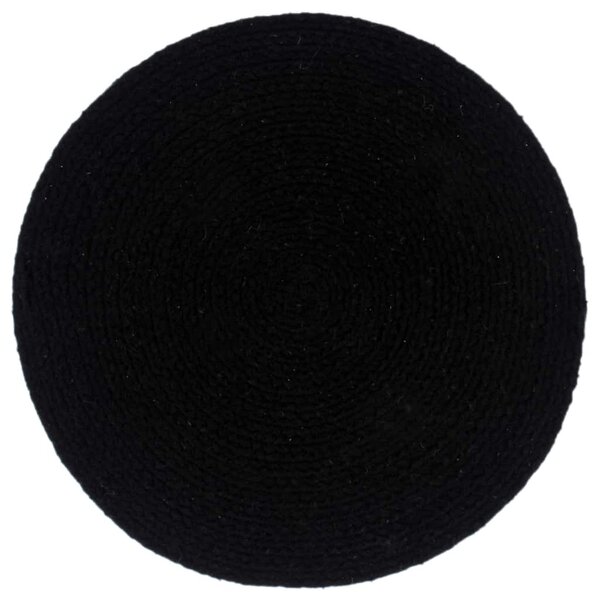 Prostírání 4 ks černé 38 cm kulaté bavlna 133844