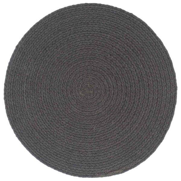 Prostírání 4 ks tmavě šedé 38 cm kulaté bavlna 133846