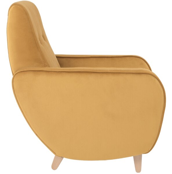 Nordic Design Žluté sametové křeslo Doble