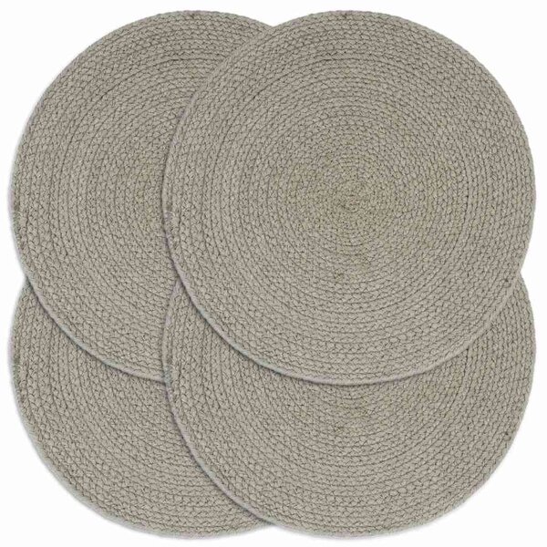 Prostírání 4 ks šedé 38 cm kulaté bavlna 133848