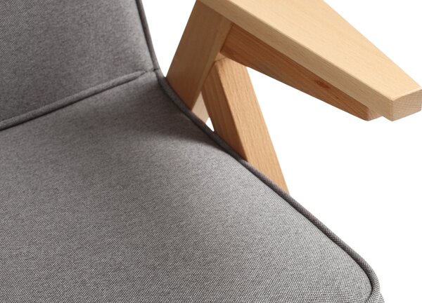 Nordic Design Ocelově šedé látkové křeslo Vinnie