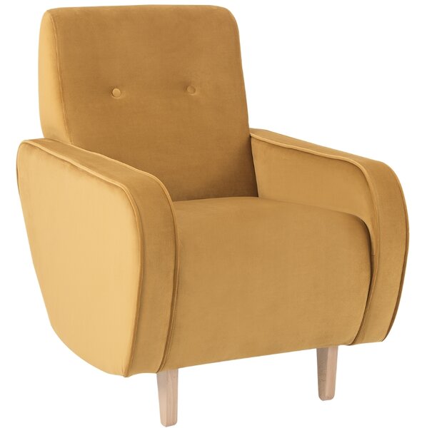 Nordic Design Žluté sametové křeslo Doble