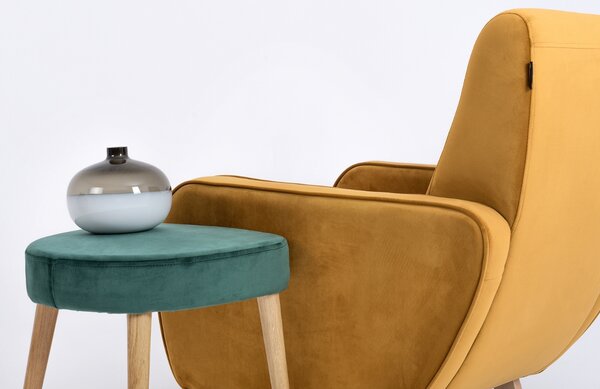Nordic Design Žluté sametové křeslo Doble