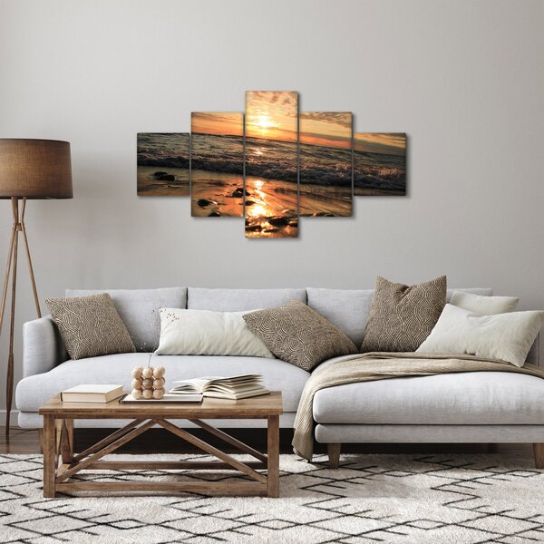 Obraz - Západ slunce do oceánu (125x70 cm)