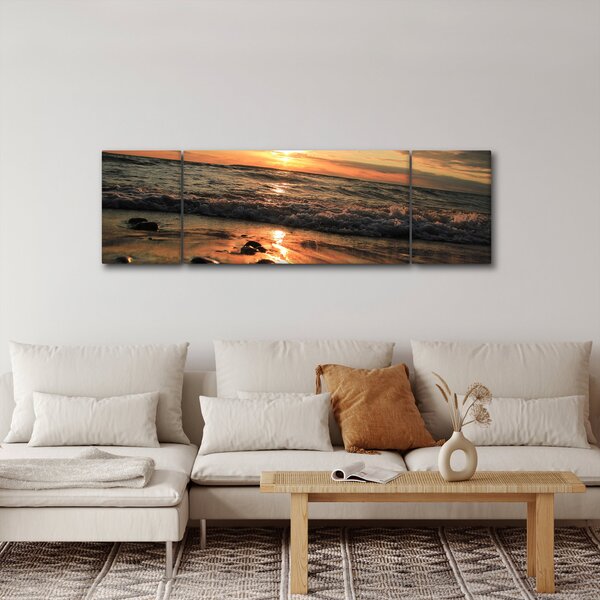 Obraz - Západ slunce do oceánu (170x50 cm)