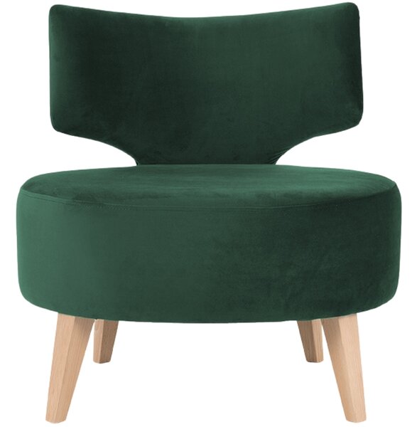 Nordic Design Tmavě zelené sametové křeslo Full