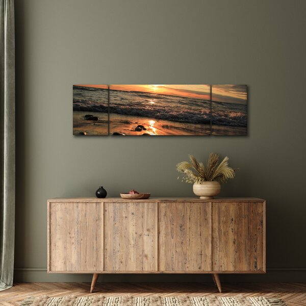 Obraz - Západ slunce do oceánu (170x50 cm)