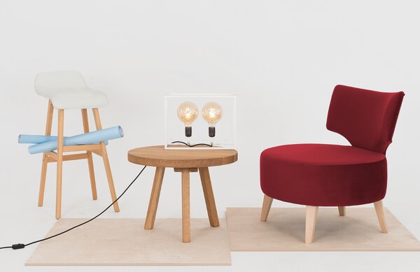 Nordic Design Červené sametové křeslo Full
