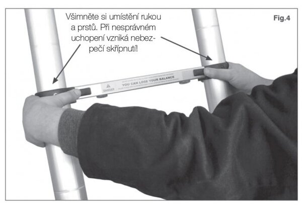 Teleskopický žebřík - štafle G21 - 3,8 M