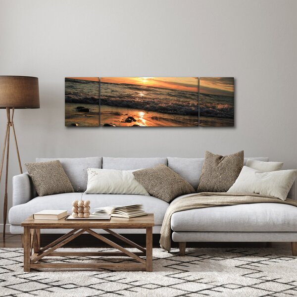 Obraz - Západ slunce do oceánu (170x50 cm)