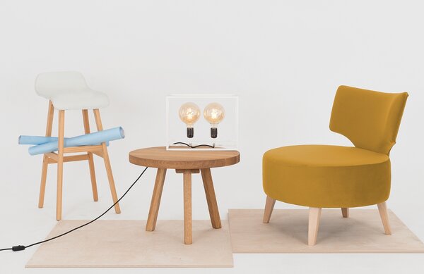 Nordic Design Žluté sametové křeslo Full