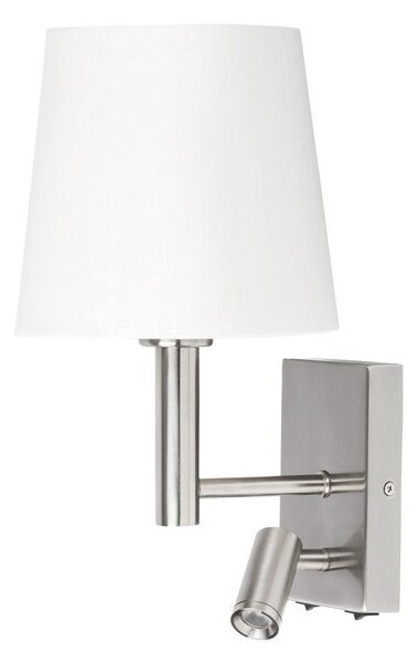 Rabalux 6539 HARVEY nástěnné svítidlo 1xE27 + LED 3W=180lm 2700K saténová chromová
