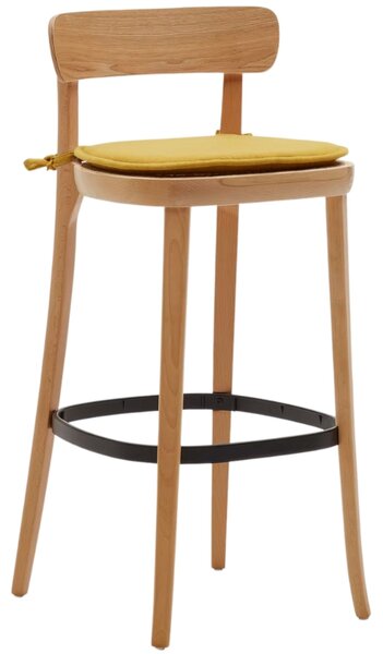 Hořčicově žlutý podsedák Kave Home Romane 43 x 43 cm