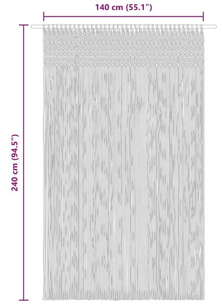 Macrame závěs 140 x 240 cm bavlna 133874