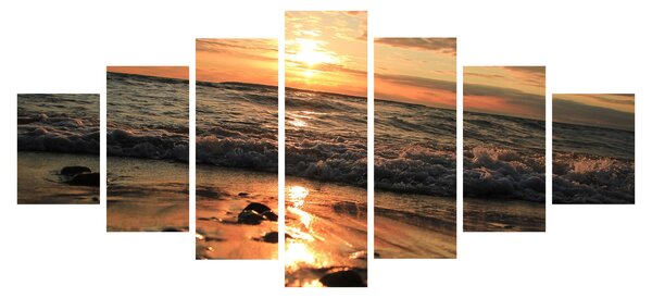 Obraz - Západ slunce do oceánu (210x100 cm)