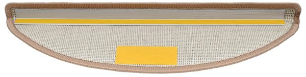Schodové rohože 10 ks 56 x 17 x 3 cm světle hnědé půlkulaté 149739